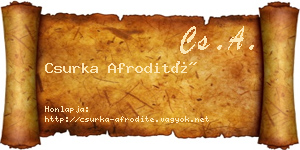 Csurka Afrodité névjegykártya